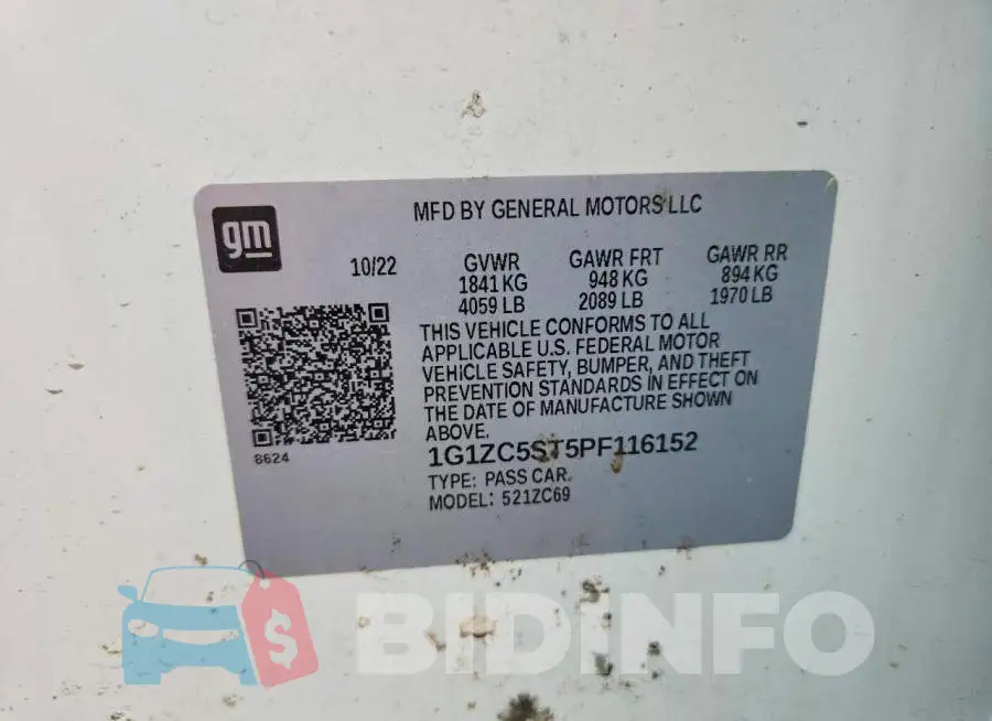 1G1ZC5ST5PF116152 Photo# 12