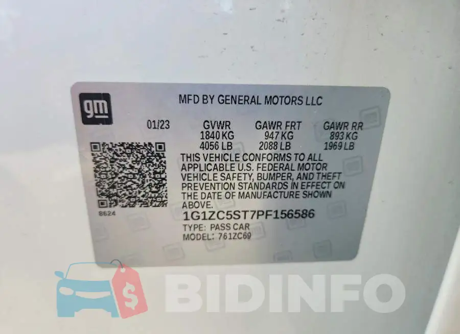 1G1ZC5ST7PF156586 Photo# 12
