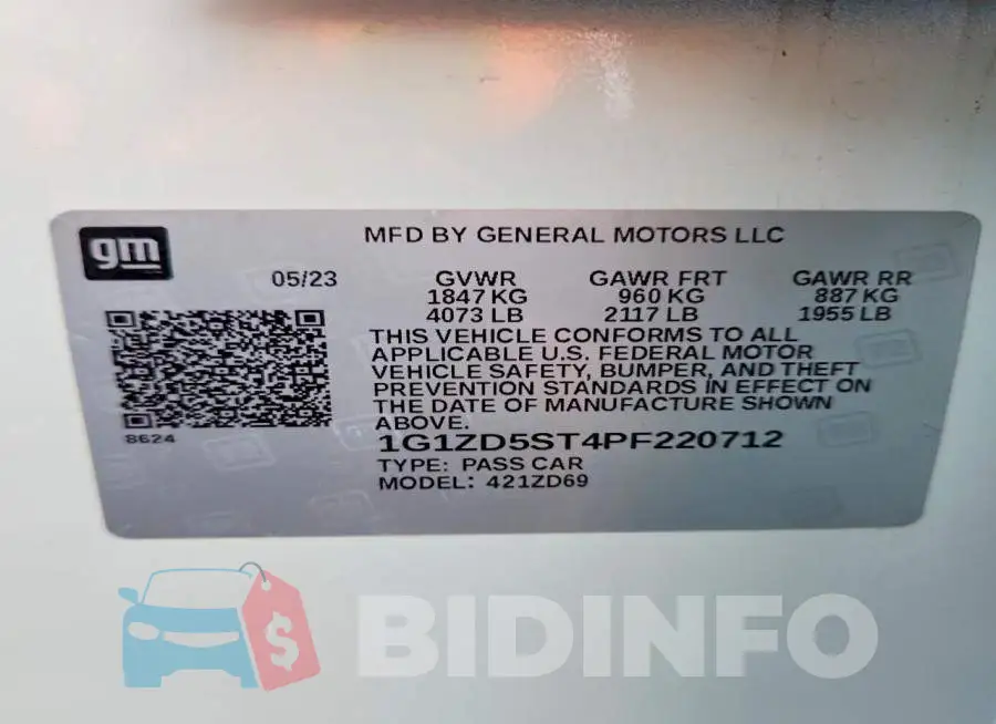 1G1ZD5ST4PF220712 Photo# 12