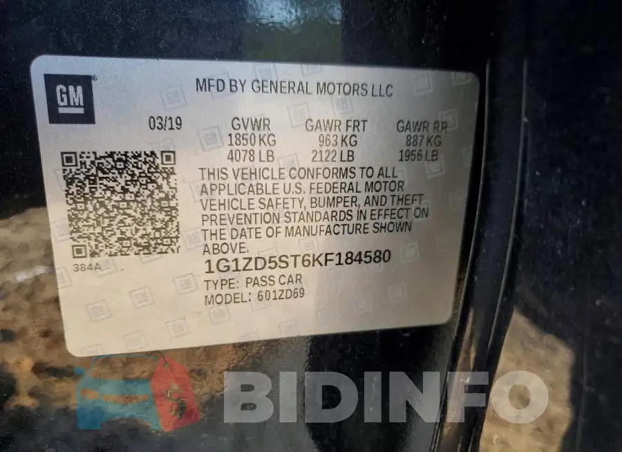 1G1ZD5ST6KF184580 Photo# 13