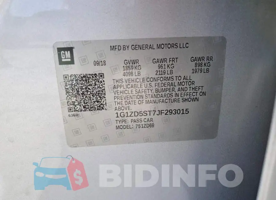 1G1ZD5ST7JF293015 Photo# 12