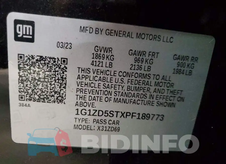 1G1ZD5STXPF189773 Photo# 12