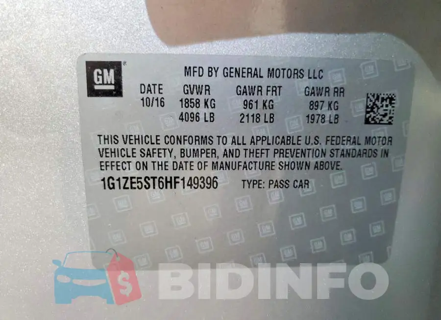 1G1ZE5ST6HF149396 Photo# 12