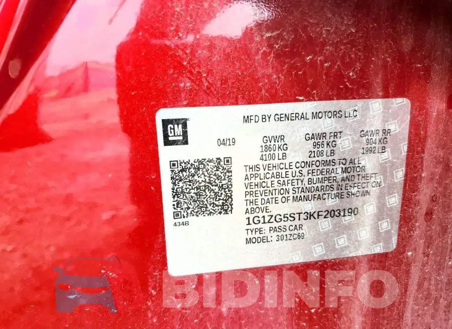 1G1ZG5ST3KF203190 Photo# 12