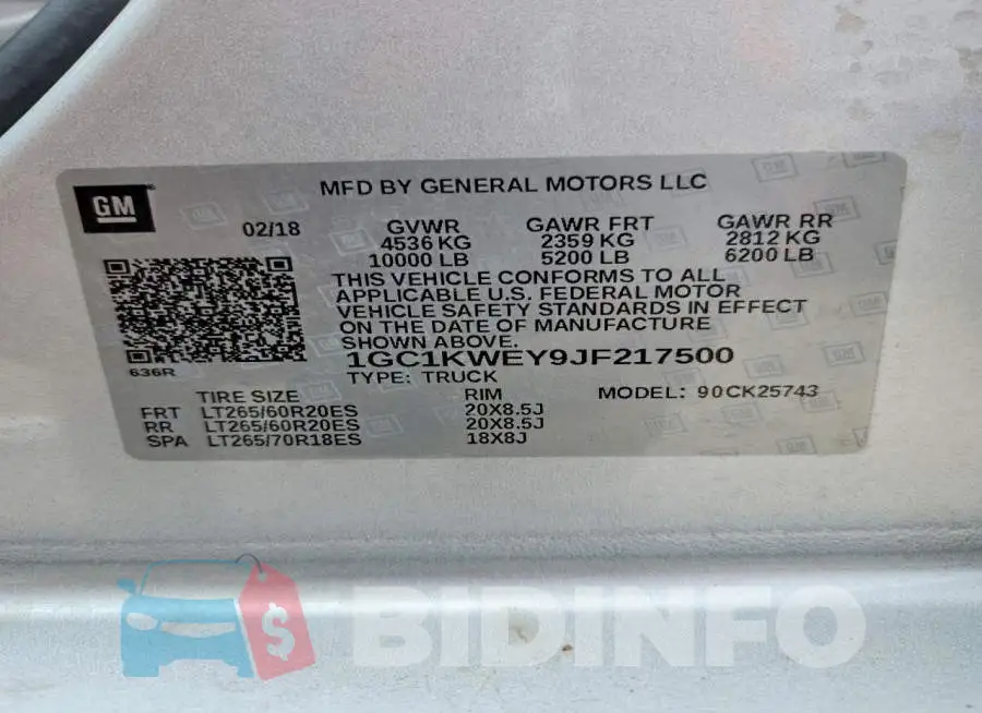 1GC1KWEY9JF217500 Photo# 12
