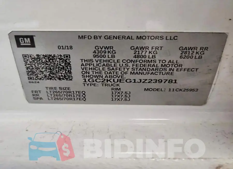 1GC2KUEG1JZ239781 Photo# 12