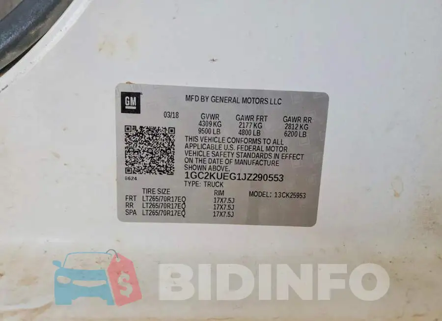 1GC2KUEG1JZ290553 Photo# 12