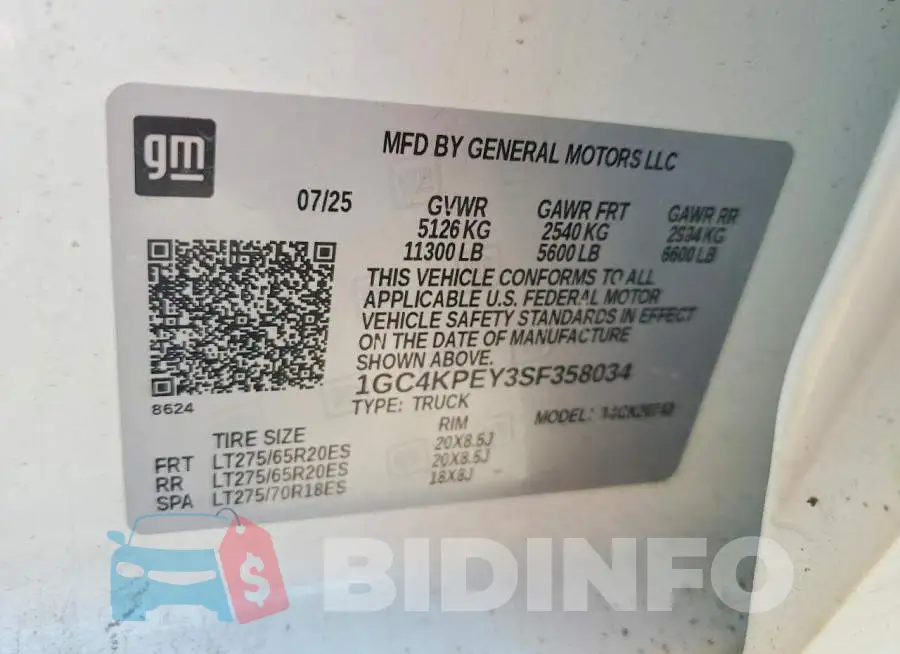 1GC4KPEY3SF358034 Photo# 12