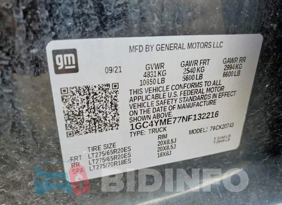 1GC4YME77NF132216 Photo# 12