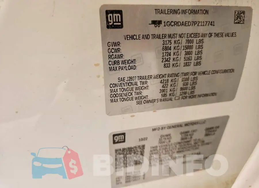 1GCRDAED7PZ117741 Photo# 12