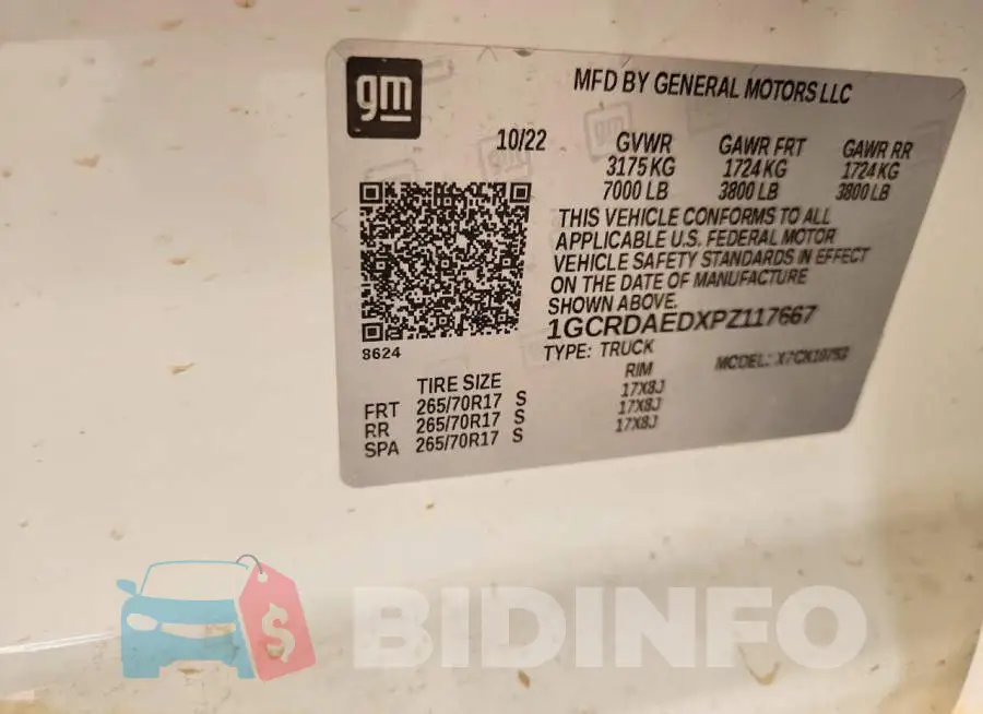 1GCRDAEDXPZ117667 Photo# 12