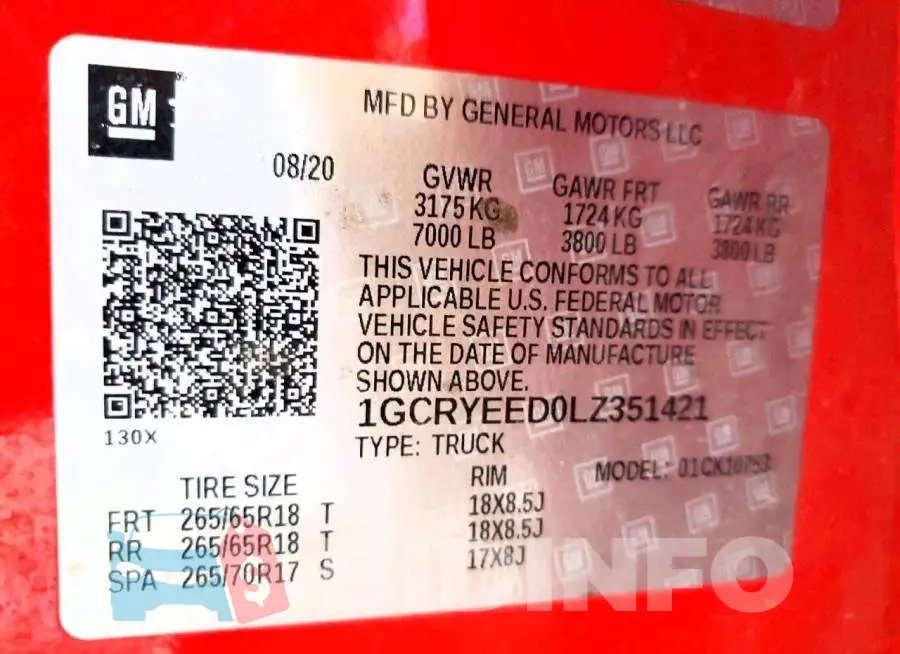 1GCRYEED0LZ351421 Photo# 12