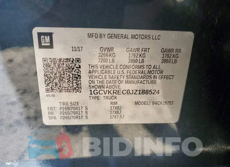 1GCVKREC0JZ188524 Photo# 13