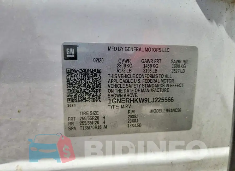 1GNERHKW9LJ225566 Photo# 13