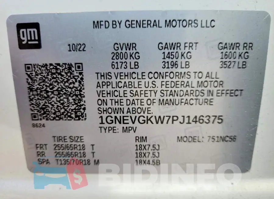 1GNEVGKW7PJ146375 Photo# 13