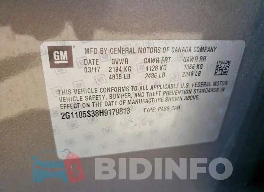 2G1105S38H9179813 Photo# 12