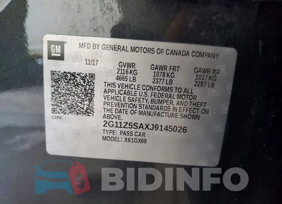 2G11Z5SAXJ9145026 Photo# 13