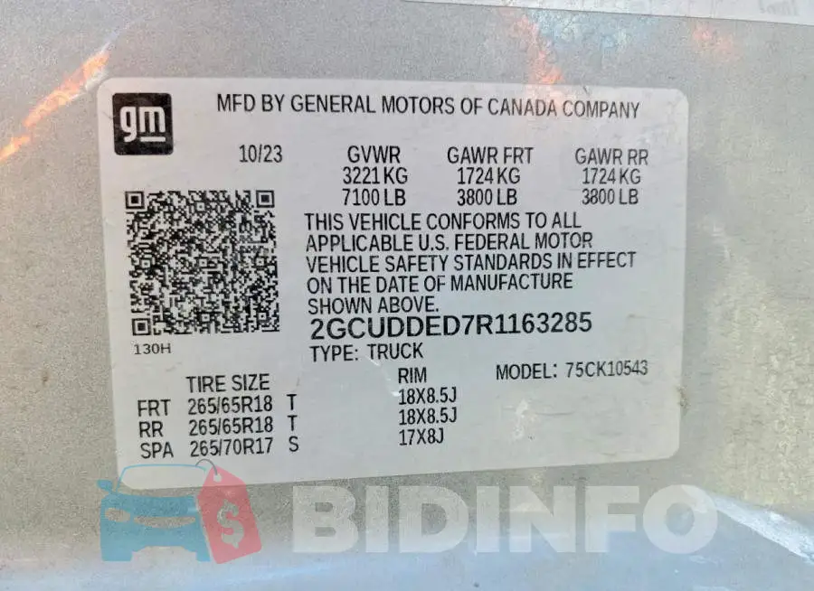 2GCUDDED7R1163285 Photo# 12