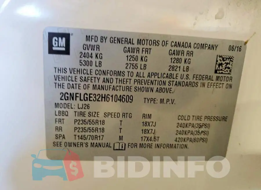 2GNFLGE32H6104609 Photo# 13