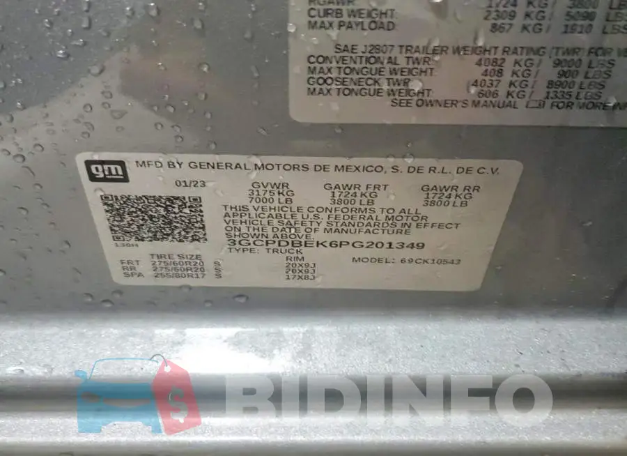 3GCPDBEK6PG201349 Photo# 13