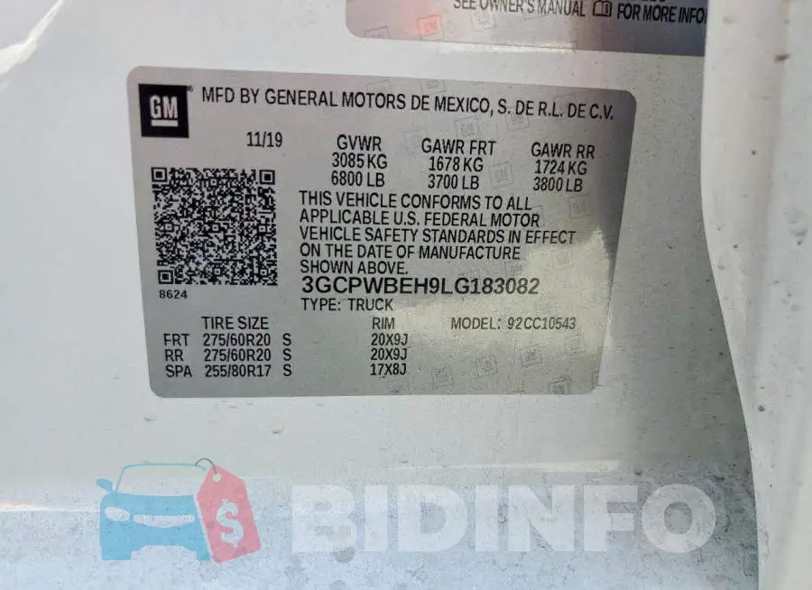 3GCPWBEH9LG183082 Photo# 13