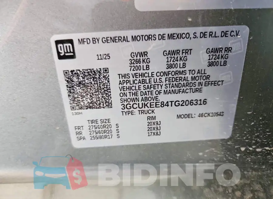 3GCUKEE84TG206316 Photo# 12