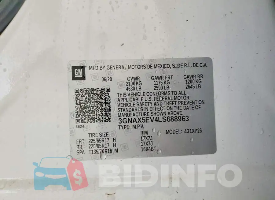 3GNAX5EV4LS688963 Photo# 13