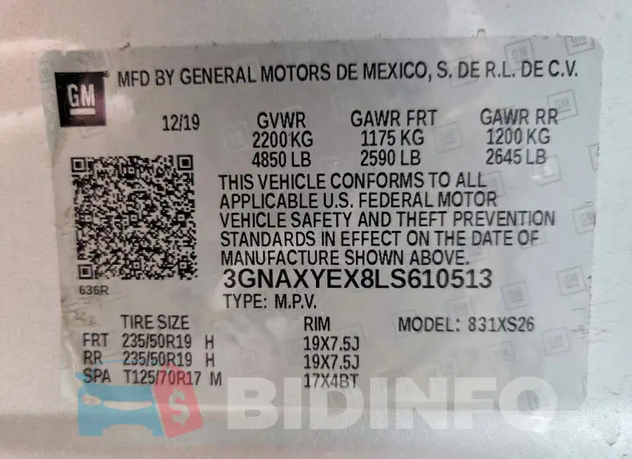 3GNAXYEX8LS610513 Photo# 12