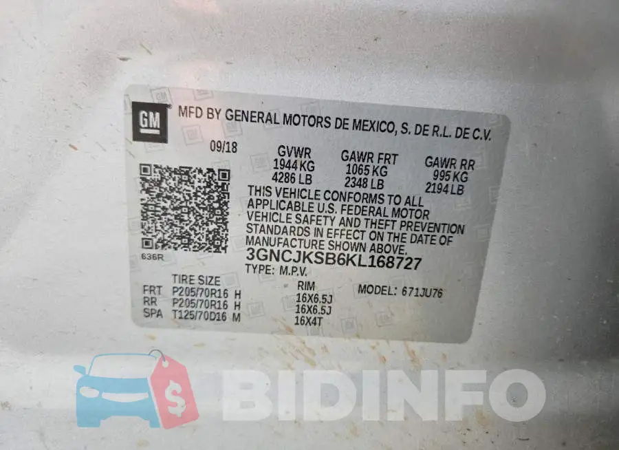 3GNCJKSB6KL168727 Photo# 12