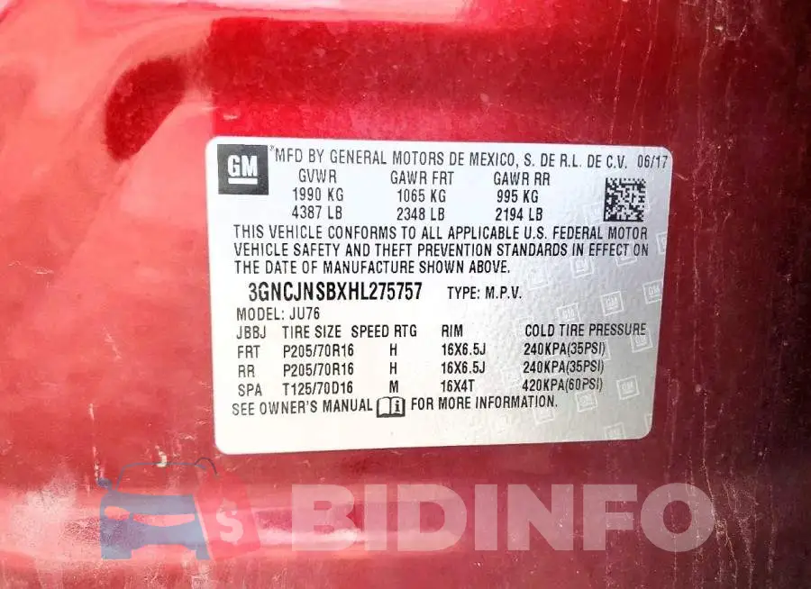 3GNCJNSBXHL275757 Photo# 13