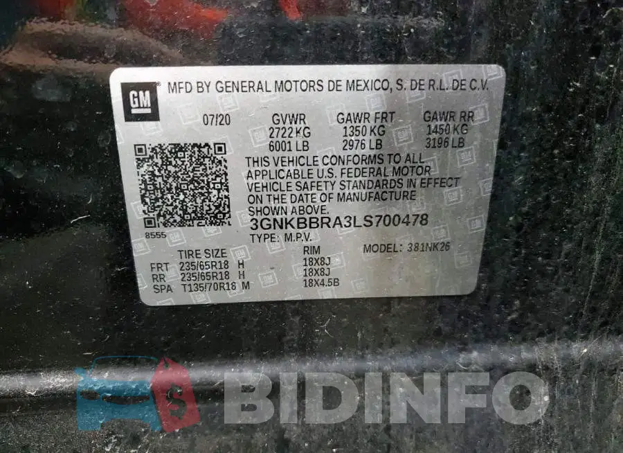 3GNKBBRA3LS700478 Photo# 12