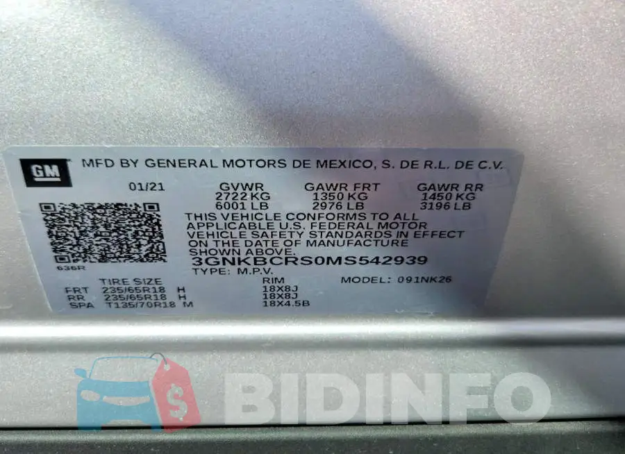 3GNKBCRS0MS542939 Photo# 13