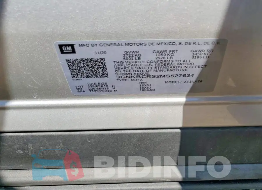 3GNKBCRS2MS527634 Photo# 13