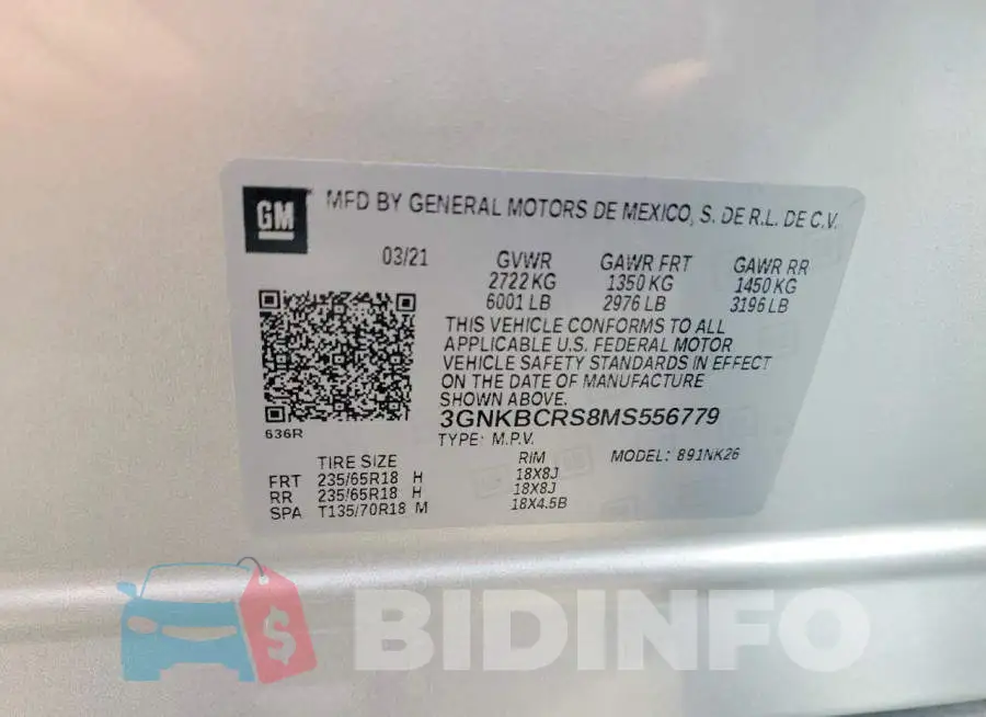 3GNKBCRS8MS556779 Photo# 14