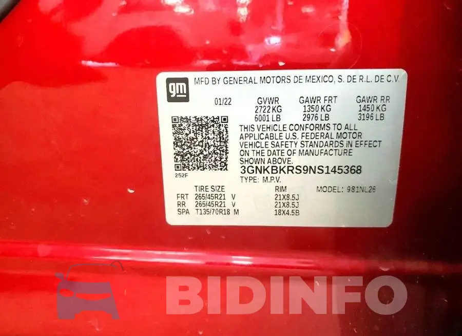 3GNKBKRS9NS145368 Photo# 13