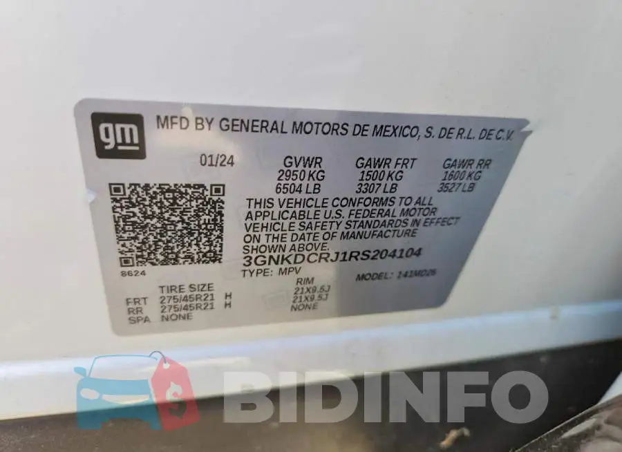 3GNKDCRJ1RS204104 Photo# 14