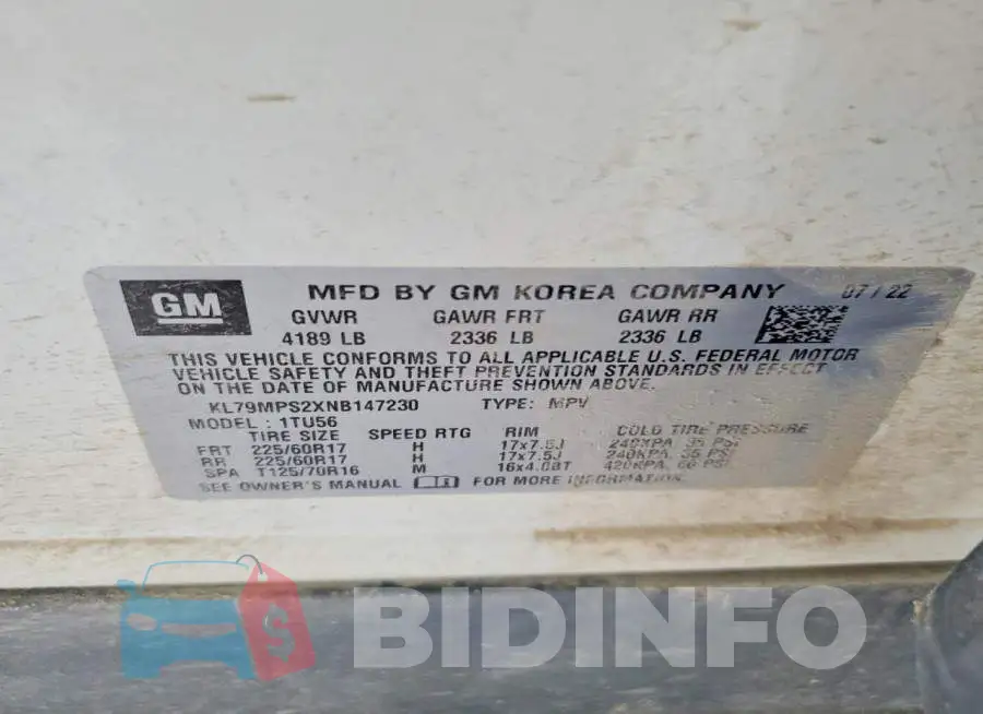 KL79MPS2XNB147230 Photo# 13