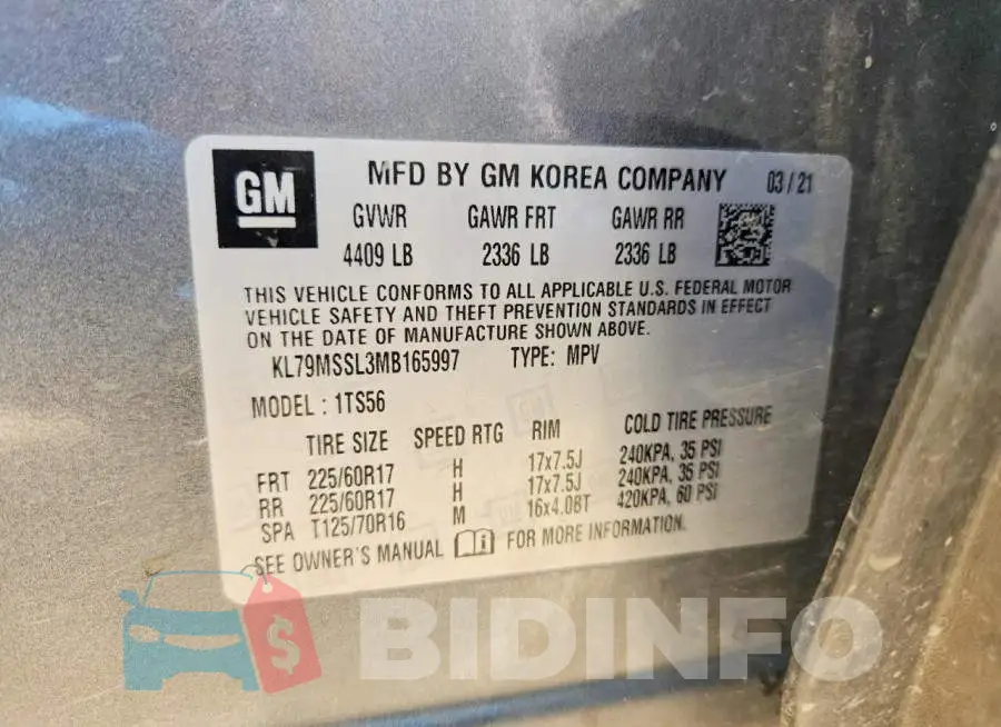 KL79MSSL3MB165997 Photo# 14