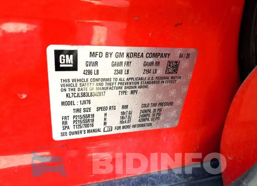 KL7CJLSB3LB342817 Photo# 13