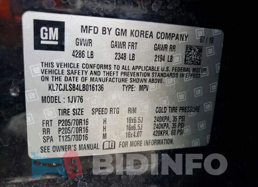 KL7CJLSB4LB016136 Photo# 13