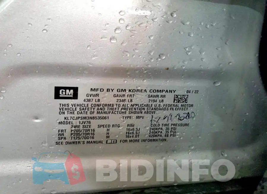KL7CJPSM3NB535061 Photo# 13