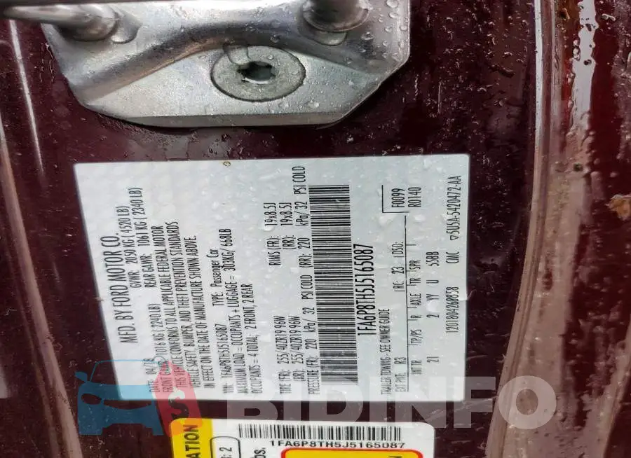 1FA6P8TH5J5165087 Photo# 13