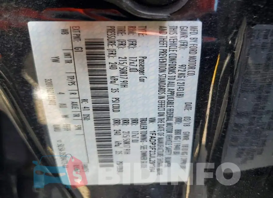 1FADP3F23JL291994 Photo# 12