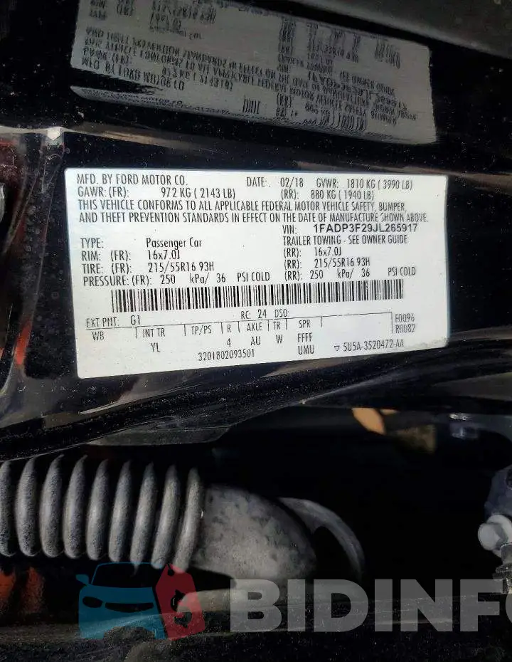 1FADP3F29JL265917 Photo# 13