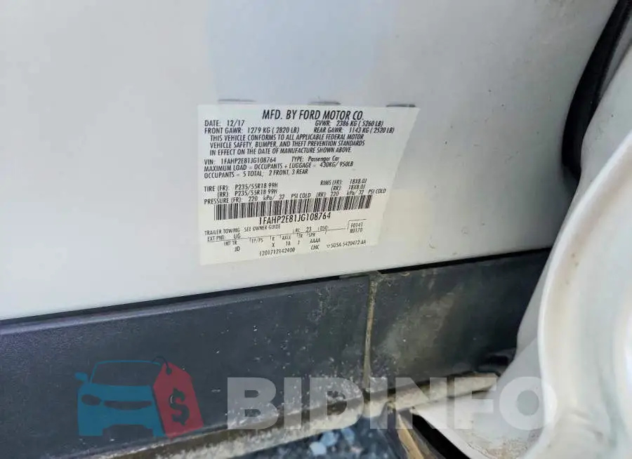 1FAHP2E81JG108764 Photo# 12