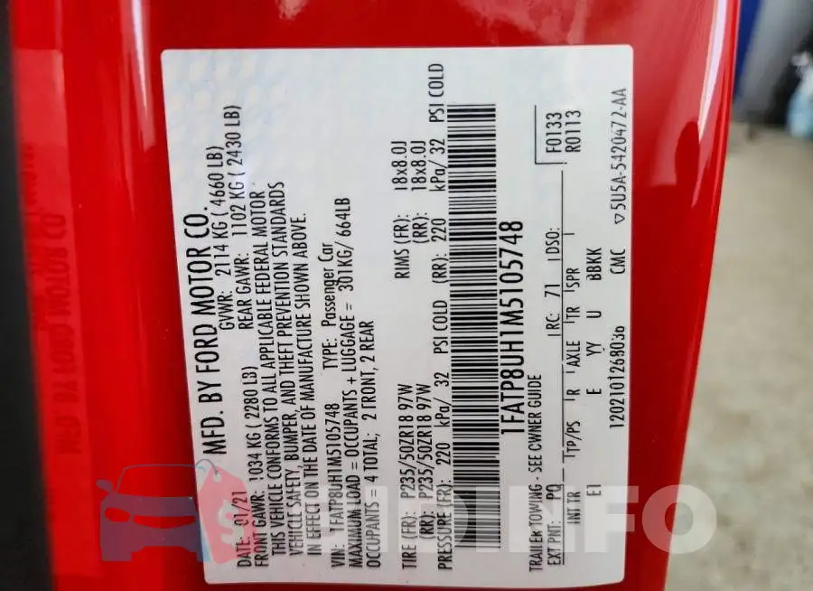 1FATP8UH1M5105748 Photo# 13