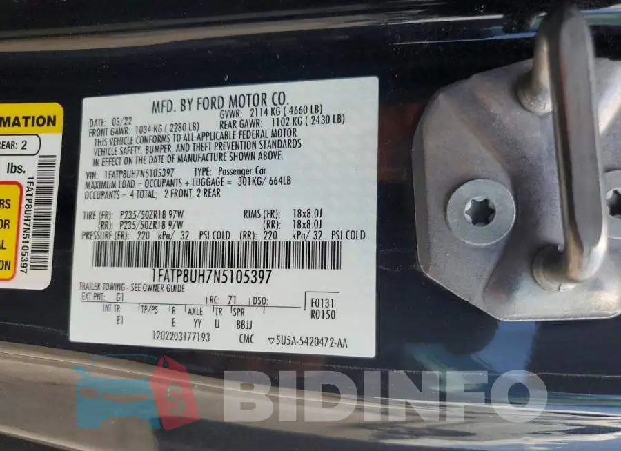 1FATP8UH7N5105397 Photo# 12