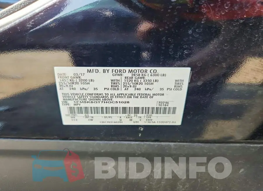 1FM5K8GT7HGC51028 Photo# 13