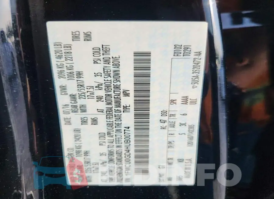 1FMCU0GD4HUB00774 Photo# 13