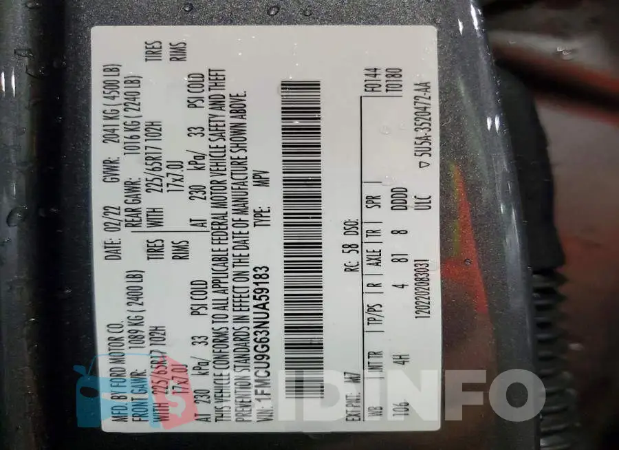 1FMCU9G63NUA59183 Photo# 13